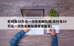 农村交10万元一次性买断社保(农村交10万元一次性买断社保享受医保)