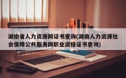 湖南省人力资源网证书查询(湖南人力资源社会保障公共服务网职业资格证书查询)