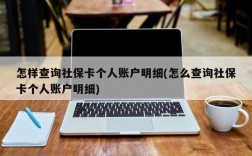 怎样查询社保卡个人账户明细(怎么查询社保卡个人账户明细)